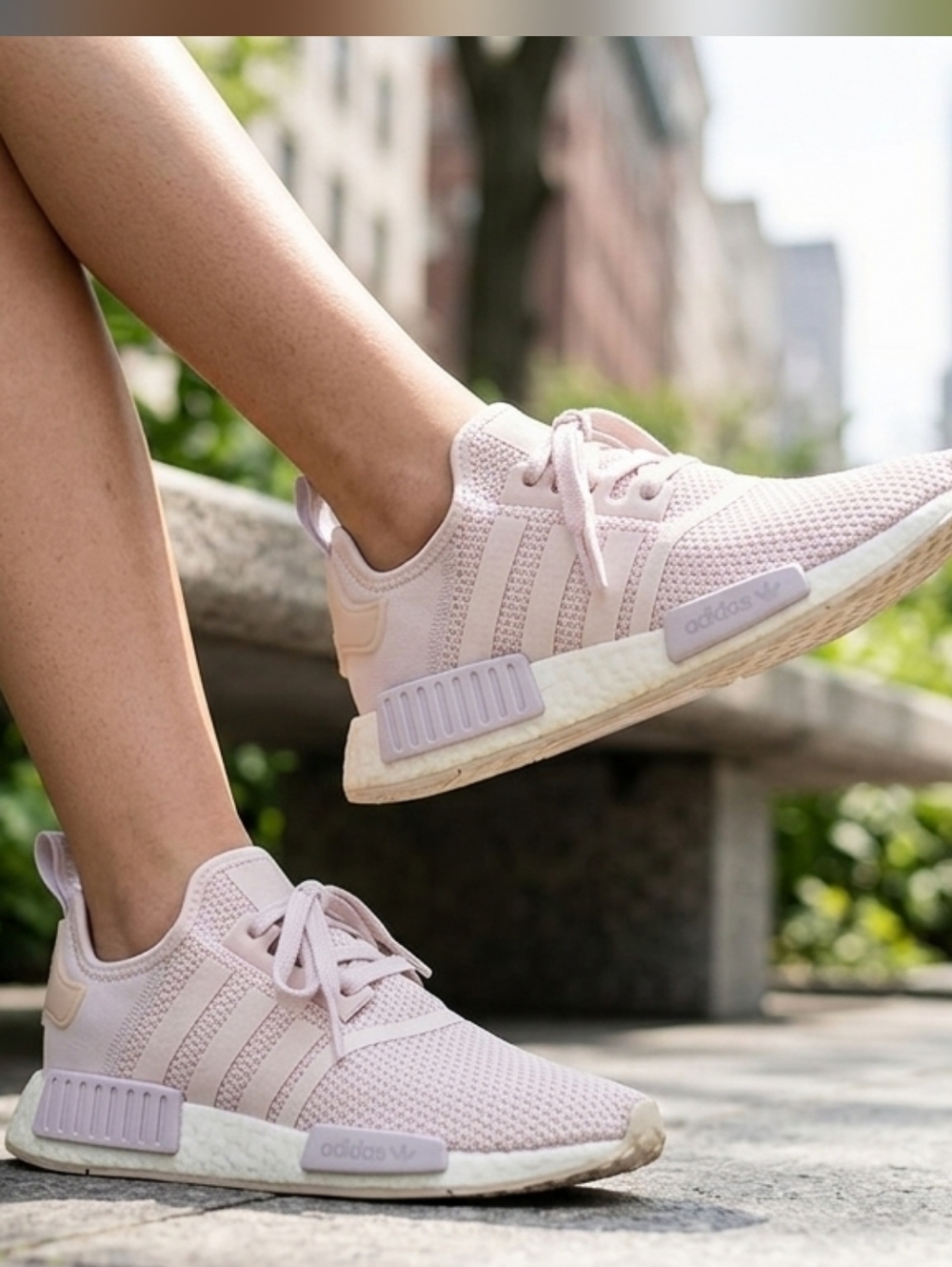 Adidas Dust Pink Sneakers with Breathable Knit Upper Size 7.5